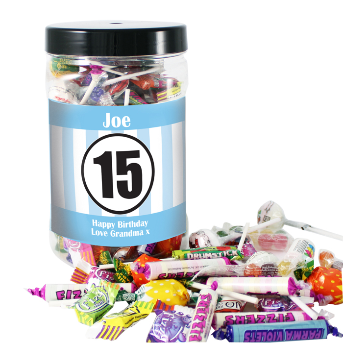 Blue Stripe Large Sweet Jar